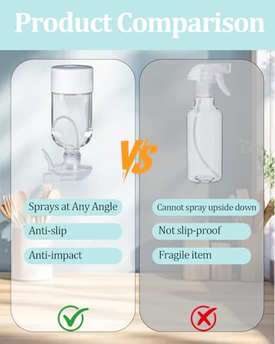 2 Pack 360° Glass Spray Bottles with Silicone Sleeve, 16 oz Empty Refillable Containers with Adjustable Spray Nozzles, Spray Bottles for Hair, Cleaning Solutions and Plants Black&White - color: Black&White
