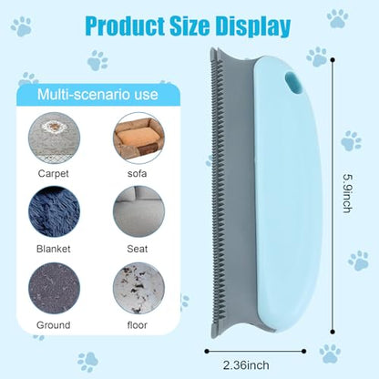 Pet Hair Remover Lint Removal Tool Loose Fur Scraper Brush for Sofa Carpet Rug Couch Fabric Furniture Clothing(Light Blue) - color: Light Blue