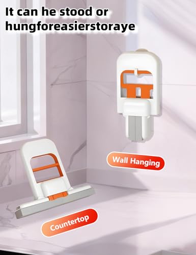 2 Pcs Mini Foldable Desktop Mop, Self Squeezing Mini Mop, Orange Small Sponge Mop, Wet and Dry Use Cleaning System, Replaceable Head, for Desktop, Kitchen, Counter, Glass, Tile (2 Set) - color: 2 Set