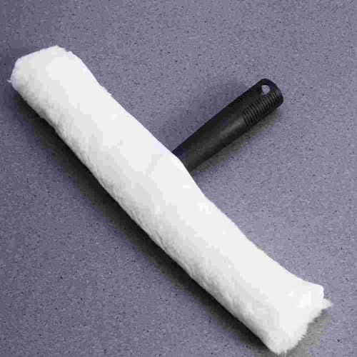Professional Window Cleaning Combo - Squeegee Microfiber Window Scrubber Tool with Handshake T Handle, 5 Replacement Cloths - 14.4 Inch Window Washing Squeegee