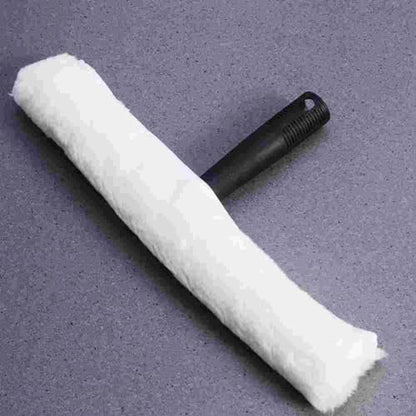 Professional Window Cleaning Combo - Squeegee Microfiber Window Scrubber Tool with Handshake T Handle, 5 Replacement Cloths - 14.4 Inch Window Washing Squeegee