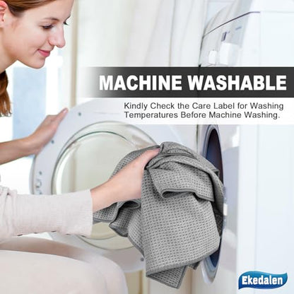 Microfiber Cleaning Cloth Waffle Weave for Dusting Absorbent Towel Quick Drying Dust Rags Household Kitchen, Lint Free Streak Free, 6 Pack,12 x 12 Inches, Grey - color: Grey, 12 X 12 Inch