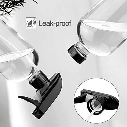 Worldgsb Glass Spray Bottles, 16oz Refillable Containers, Empty Boston Round Bottles with Labels & Adjustable Nozzle for Cleaning, Gardening, Aromatherapy, Pets, Plant, Hair -Clear (1 Pack) - color: Clear, style: 1 Pack