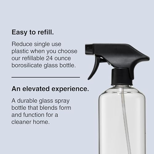 Public Goods Empty Glass Spray Bottle for Glass Cleaner | Refillable Spray Bottle for Cleaning | Made with Clear Borosilicate Glass for Windows, Mirrors | BPA Free | 24 Oz - style: Empty Glass Bottle