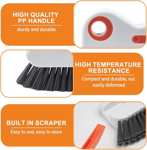 2 in 1 Groove Cleaning Brush Window Track Cleaning Tools, 2026 New Multifunction Hard Bristle Crevice Cleaning Brush with Hidden Scraperfor Sliding Door Track, Window Sill, Shutter Door (Gray) - color: Gray