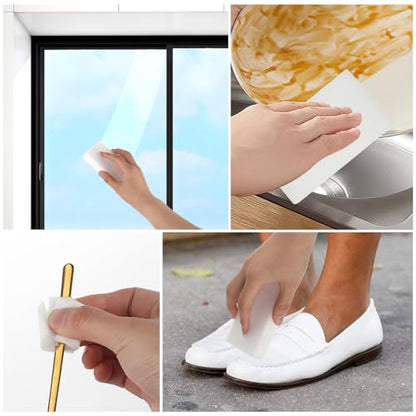 10Pcs Melamine Sponges for Multi-Purpose Cleaning Extra Thick and Long Lasting Kitchen Sponges Magic Sponge Erasers for Bathtub, Floor, Baseboard, Bathroom, Kitchen and Wall Cleaner