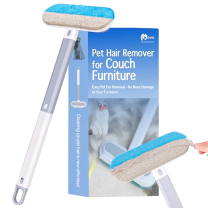 Cat and Dog Hair Remover for Couch & Furniture, Better Than Lint Rollers for Pet Hair, Reusable, Washable Fur Cleaner for Carpets, Clothing, Bedding, Portable Multi-Surface Tool for Home & Car