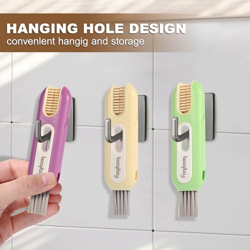 3 in 1 Cup Lid Cleaning Brush,Multifunctional Bottle Cleaner Brush with Hook Remover, Silicone Cup Holder Cleaner, Water Bottle Cleaner Brush for Cups, Lids, Tumblers and Kitchen Gaps - color: Color Mixing