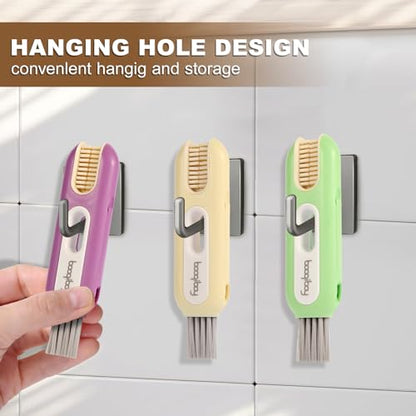 3 in 1 Cup Lid Cleaning Brush,Multifunctional Bottle Cleaner Brush with Hook Remover, Silicone Cup Holder Cleaner, Water Bottle Cleaner Brush for Cups, Lids, Tumblers and Kitchen Gaps(Purple) - color: Purple