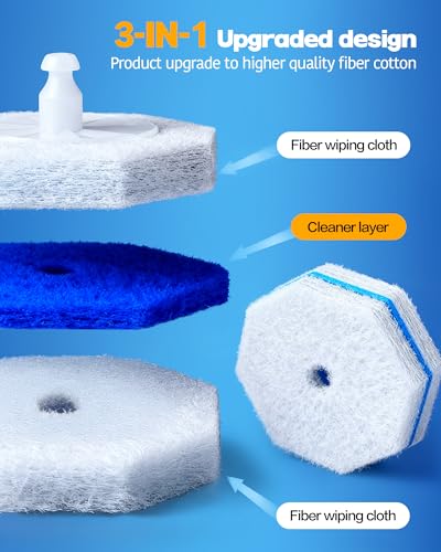 100 pack disposable toilet brush refills compatible with Clorox toilet brushes, water-activated foam, secure snap-on fit, non-scratch cleaning pads, hygienic disposable brush heads - color: 100Pack
