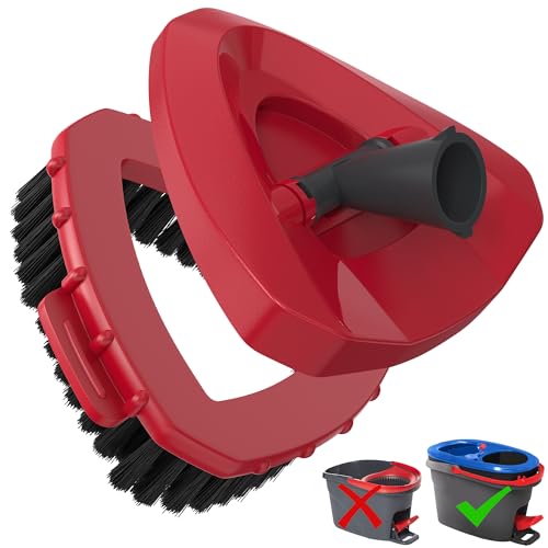 Scrub Brush with Mop Base Compatible with O-Cedar RinseClean 2-Tank Spin Mop System, Triangle Floor Scrubber Replacement Head for Tile, Grout, Bathroom, Kitchen & Hard Floor Deep Cleaning（1Pcs - color: 2-tank, size: 1 Brush Head + Mop Base