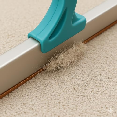 Carpet Rake for Pet Hair Removal, 3-Section Rake to Fluff Matted Rug & Remove Dog Cat Hair, Deep Clean Tool for Stairs, Furniture, Couch & Car Seats, Reusable & Easy Storage - color: Blue Adjustable
