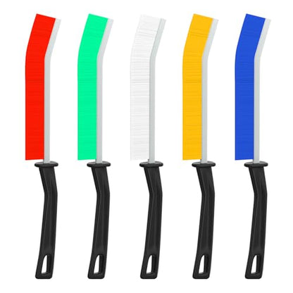 5 PCS Cleaning Gap Brush Set Narrow Crevice Scrub Brush with Stiff Bristles Handle Detail Cleaning Brushes for Home,Multicolour - color: White,yellow,red,green,blue