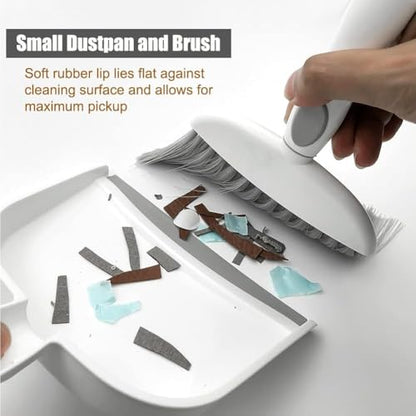 Dust pan, Mini Dustpan and Brush Set, Small Broom and Dustpan Set, Small Hand Broom and dust pan Set, Whisk Broom, Dust pan and Brush for Desk, Table, Home, Kitchen Necessities (Gray 3 pcs) - size: 3pcs