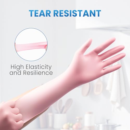 Borje Nitrile Disposable Gloves, Latex & Powder-Free, Food Safe, Cleaning, Esthetician, Cooking, Pink, Small, 100 Count - size: Small, style: Pink of 100