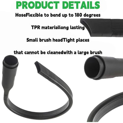 （2-pack）25 inch Flexible Vacuum Crevice Attachment Tool For All 1-1/4" or 1-3/8" Connector Hoses Helps Clean Dryer Lint Vacuum Accessories Vacuum Flat Slot Nozzle Interfac