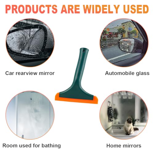 KVAEY 2 PCS Small Silicone Window Squeegee, 5.9 Inch Car Windshield Water Blade Squeegee with Non-Slip Handle, All-Purpose Cleaning Squeegee for Car Windshield, Window, Mirror (Black+Black Green) - color: Black+black Green
