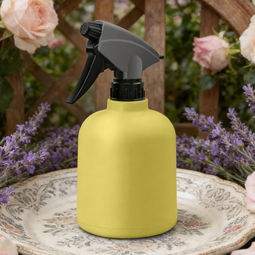 600ml Adjustable Leakproof Misting Water Sprayer - Empty Spray Bottles | Gardening, Cleaning Indoor Outdoor Home Yard Backyard Lawn Plant Care Tool - color: Yellow