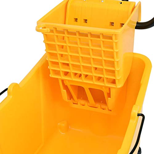 Nightcore Commercial Mop Bucket and Side Press Cleaning Wringer Portable Trolley On Wheels,All-in-one Tandem Floor Cleaning,Wavebrake. Ideal for Household,Commercial (34 Quart) - size: 34 Quart