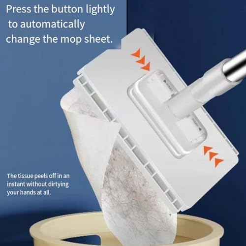 2026 Hands Free Flat Mops for Floor Cleaning with Reusable Cloths,Hands Free Multi Purpose Flat Mop,Lazy Cloth Changing Mini Mop Wet and Dry No-Touch Disposable for Hardwood, Tile, Marble (1SET) - color: 1set