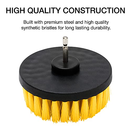 NEIKO 00321A Drill Brush Set, 9-Piece All-Purpose Scrubbing Attachments for Cleaning & Car Detailing, Extended-Reach Power Scrubber - style: Scrub and Brush Set