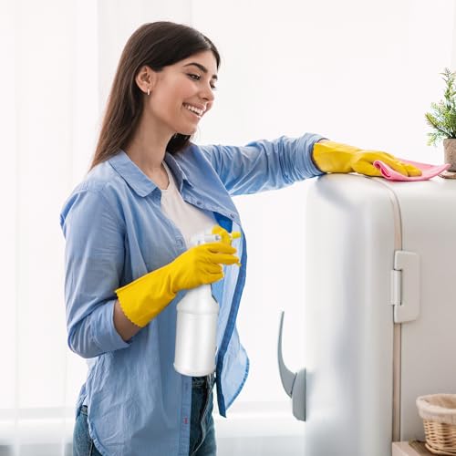 Eccliy 20 Pack 16oz Empty Spray Bottles, Leakproof Cleaning Bottles with Measurement and Adjustable Nozzle for Housekeeping, Commercial Use(Cylinder,Yellow Spray Head) - color: Yellow Spray Head, style: Cylinder