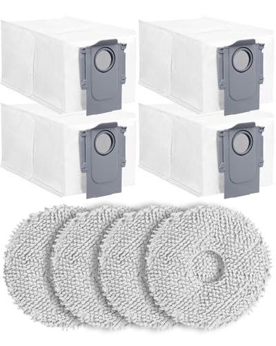 8Pack Replacement Parts Accessories Compatible for Roborock Qrevo Series, Saros 10R,Qrevo Curv,Qrevo Edge,Qrevo Edge S5A,QV 35A,Qrevo S5V Robot Vacuum,Spare Accessories Kit with 4 Dust Bags,4 Mop Pads - color: Qrevo Pro kits 2