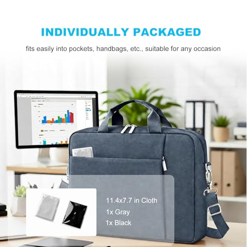 MUBUY-GOL 2 Pack Microfiber Liner Cleaning Cloth 13" with Screen Keyboard Imprint Protection, Laptop Keyboard Protector Compatible with MacBook Neo/Pro/Air 13" and MacBook Pro 14"-(Grey+Black) - color: Grey+black（2 Pack）, size: 11.4" x 7.7"