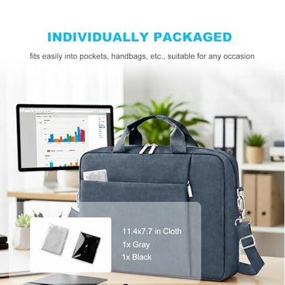 MUBUY-GOL 2 Pack Microfiber Liner Cleaning Cloth 13" with Screen Keyboard Imprint Protection, Laptop Keyboard Protector Compatible with MacBook Neo/Pro/Air 13" and MacBook Pro 14"-(Grey+Black) - color: Grey+black（2 Pack）, size: 11.4" x 7.7"