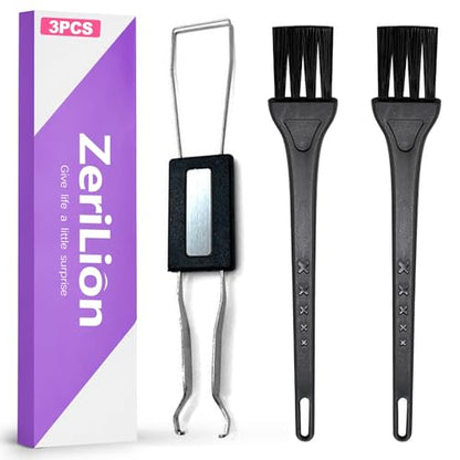 2-in-1 Mechanical Keyboard Keycap Puller Switch Puller Tool Kit Stainless Steel Key Remover with Dual Cleaning Brushes for Keyboard Maintenance