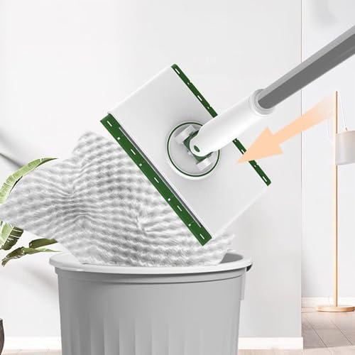 No Touch Clamp Mop, Reusable Hardwood Floor Cleaner, 4 Cloths, Efficient Cleaning Tool for Tile, Glass, or Wood Surfaces, Apartment and Homes Floor Mop, Easy Maintenance - size: 95cm
