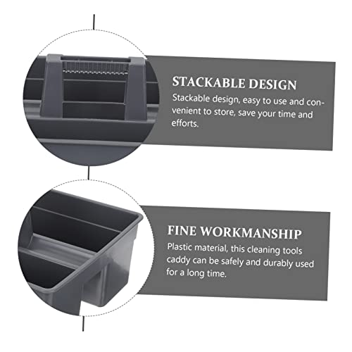 SOLUSTRE Thickened Portable Cleaning Basket Plastic Storage Organizer with Handle for Cleaning Supplies and Tools Versatile Tote for Home and Office Use