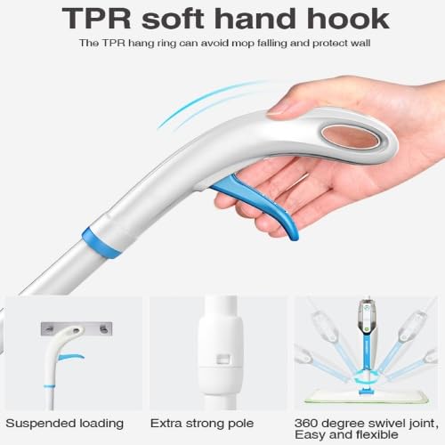 Mop and Bucket Set for Floor Cleaning – Microfiber Spray Mop with Reusable Pads, Self-Wringing Spin Mop for Hardwood Floors, Tile, Laminate – Complete Home Cleaning Kit with 360° Rotation