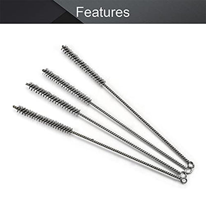 Utoolmart Wire Tube Brushes, Stainless Steel Spiral Power Bottle Brush, Long-Handle Bristle Pipe Cleaning Tool, 0.5" Diameter 12" Length for Auto Parts, Bottles, Tubes, Keyboards,Glass, 5pcs - color: 5pcs, size: 1.2cm