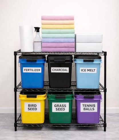 House Naturals 4 Gallon Square Food Grade Plastic Bucket with Lid, Made in USA (Pack of 2) (Purple) - color: Purple