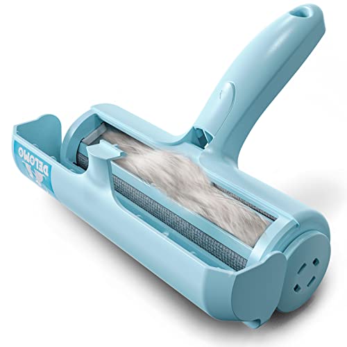 DELOMO Pet Hair Removal Tool, Pet Hair Remover - Lint Roller for Pet Hair - Cat and Dog Hair Remover for Couch, Furniture, Carpet, Car Seat, Reusable Lint Roller with Fur Bin, Pet Owner Essential - color: B: Blue（exclusive Color）