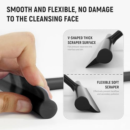 8 Inch Silicone Squeegee for Shower Glass with Hook，Shower Door Squeegee，Multi-Use Shower Squeegees (Black) - color: Black
