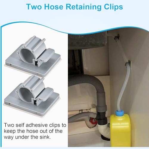 Soap Dispenser Extension Tube Kit, 47" Long Under Sink Soap Dispenser Tube kit with Check Value, Dish Soap Dispenser Hose for Kitchen Sink Countertop, No More Refilling A Tiny Bottle