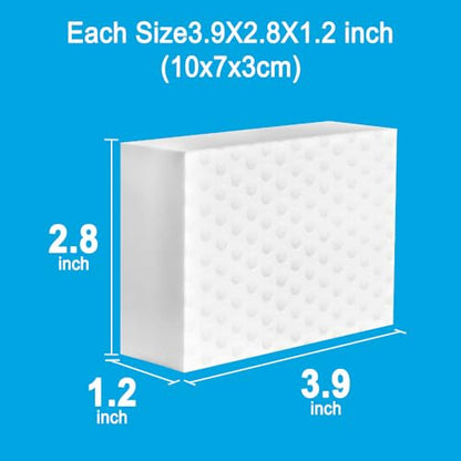 10 Pack Magic Sponge Eraser 3X Thick and Long Lasting Melamine Cleaning Sponges in Bulk - Multi Surface Scrubber Foam Cleaning Pads - Bathtub, Floor, Baseboard, Bathroom, Wall Cleaner （3.9*2.5*1.1in） - size: 3.9*2.4*0.8