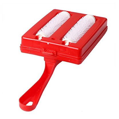 Carpet Sweeper Gadgets for Home, Twin Roller Type Multi-functional Hand-Held Brush Pet Hair Dust Scraps Paper Small Rubbish Cleaning with a Brush(Random)