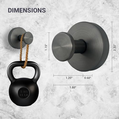 Suction Cup Hooks for Shower - 2 Pack, Gray - Stainless Steel, Strong Suction, No Drill, Removable Hanger, Tile Bathroom Kitchen Wall, Glass Door, Mirror Hook Hanging Robe, Towel Holder - color: Gray