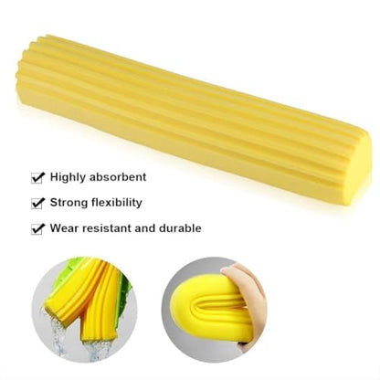 Sponge Mops for Floor Cleaning, Telescopic Handle Mop Squeegee Mop Mop Head Refills PVA Sponge Roller Replacements, Super Absorbent Roller Refill for Home Cleaning Tool, Yellow, Set of 2 （Only Head）