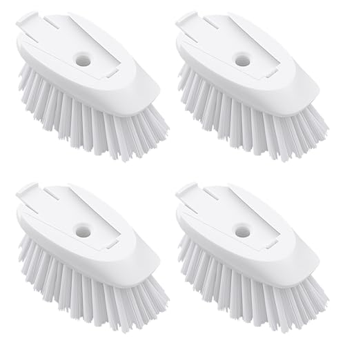 Dish Brush Refills 4 Pack, White Replacement BrushHeads Compatible with OXO Dish Brush & OXO DishScrubber - color: White