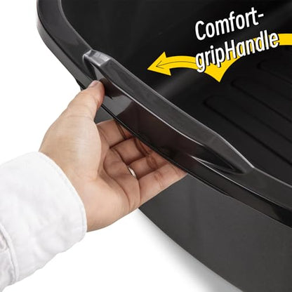 Dish Pans for Kitchen Sink, Plastic Tub Dishpan Wash Basin and Foot Bath for Soaking Feet, Wash Bucket for Washing and Storage Cleaning Supplies - 18 Quarts - Heavy Duty Black