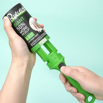 4.6 inch Giant Extreme Stick Lint Roller Refills for Evercare Giant Lint Roller and T Handle Lint Roller Extra Sticky 60 Sheets Each Refill 6 Pack 360 Easy- Peel Sheets Total - size: 4.6 inch