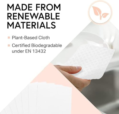 6 Packs Swedish Kitchen Dish Cloths - Reusable Paper Towels for Counters & Dishes - Eco-Friendly Cellulose Sponge Cloth - White - color: M-white