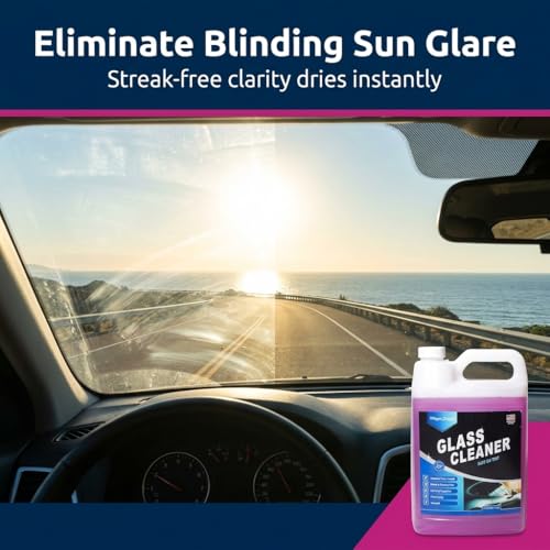 Magic Finish Car Glass Cleaner (1 Gallon) – Ammonia-Free Window Cleaner Spray for Interior & Exterior Auto Glass – Anti-Fog, Streak-Free Car Cleaning Supplies for Tint, Mirrors & Screens - size: 128 Fl Oz (Pack of 1)