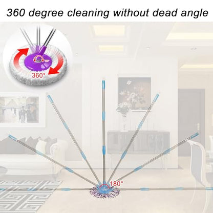 Spin Mop Pole Handle Replacement, Home Floor 360 Degrees Rotating Telescopic Replacement Handle Cleaning Tool Accessories Enhanced Thickened Version for Cleaning Home Bedroom Office (Khaki) - color: Khaki