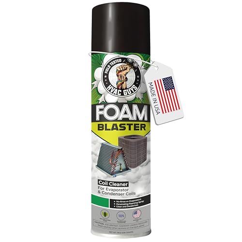 Leak Saver Foam Blaster AC Coil Cleaner Foam Spray | HVAC Coil Cleaner for AC Unit | Professional Deep-Penetrating Formula for Evaporator (No Rinse) & Condenser (Light Rinse) - 24 Pack - size: 18 Fl Oz (Pack of 24)