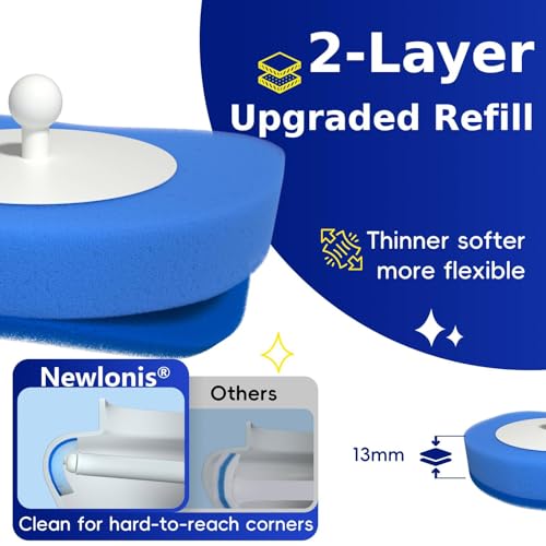 Newlonis® Disposable Toilet Brush, 32 Scented Refills, Wall-Mounted | Touch-Free, Toilet Cleaning Supplies - color: 1+32 Refills